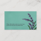 アロマセラピー油及びラベンダーイラストレーション 名刺 (裏面)