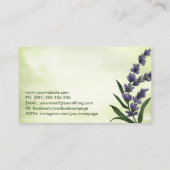 アロマセラピー油及びラベンダーイラストレーション 名刺 (裏面)