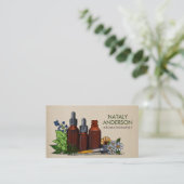 アロマセラピー油水彩イラストレーション 名刺 (スタンド正面)