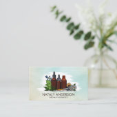 アロマセラピー油水彩イラストレーション 名刺 (スタンド正面)