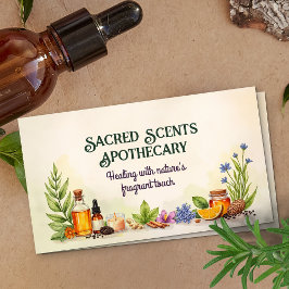 アロマセラピー練習水彩イラストレーション 名刺