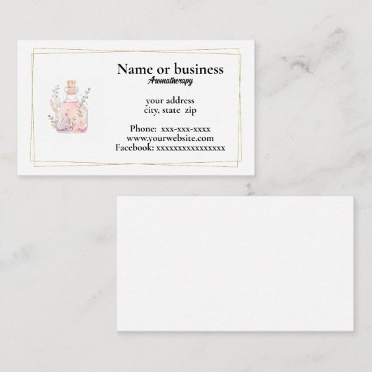 アロマセラピー 名刺 (正面/裏面)