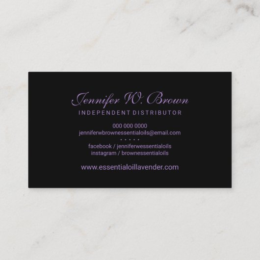 アロマセラフィーヘルス必須油 名刺 (裏面)