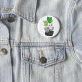 アロマティックなフラッグ非バイナリプライドLgbtq可愛い猫が 缶バッジ (インサイチュ)