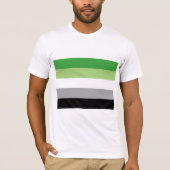 アロマティックプライド国旗LGBTQ Tシャツ (正面)