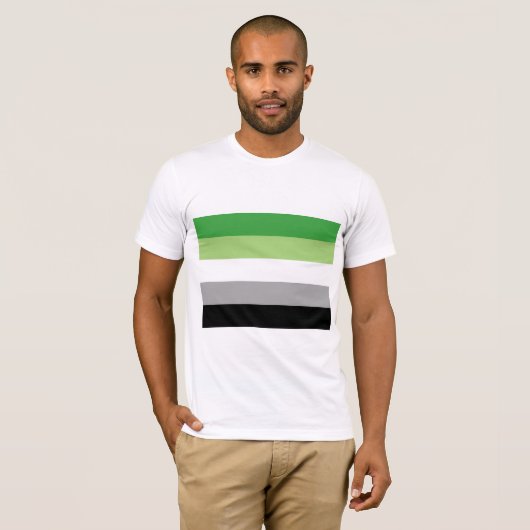 アロマティックプライド国旗LGBTQ Tシャツ (正面フル)