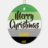 アロマティックプライドLGBTパーソナライズされたクリスマス セラミックオーナメント (左)