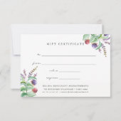 アロマホリスティックセラピストオーガニックスパギフトカード (裏面)