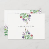 アロマホリスティックセラピストオーガニックスパギフトカード (正面/裏面)