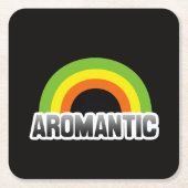 アロマンティック プライド スクエアペーパーコースター (正面)