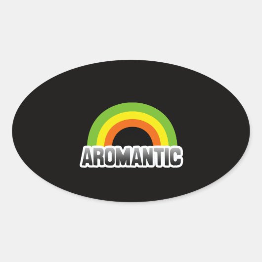 アロマンティック プライド 楕円形シール (正面)