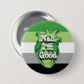 アロマンパーソナライズされたティック抗バレンタインハート 缶バッジ (正面&裏面)