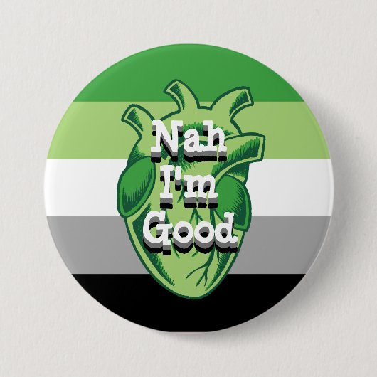 アロマンパーソナライズされたティック抗バレンタインハート 缶バッジ (正面)