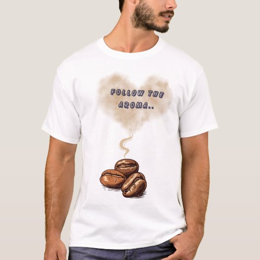 アロマ後を追 – コーヒーラバーティーTシャツおもしろい Tシャツ (正面)