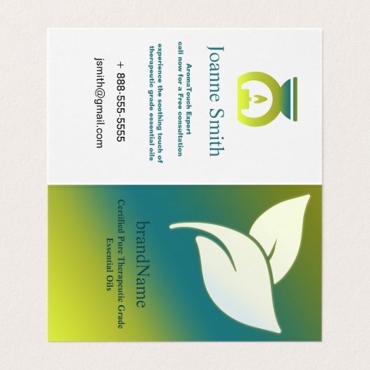 アロマ離れセラピー（緑と青のグラデーション） 名刺 (内部フラット)