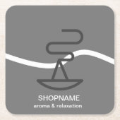 アロマ/マッサージ/セラピー/カイロプラクティック名刺 スクエアペーパーコースター (正面)