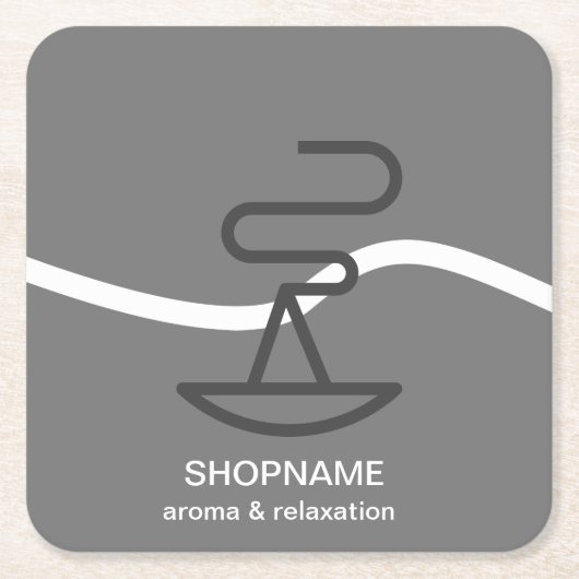 アロマ/マッサージ/セラピー/カイロプラクティック名刺 スクエアペーパーコースター (正面)