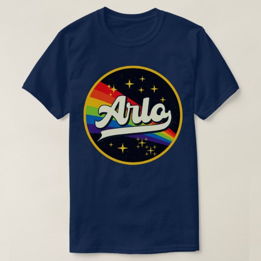 アロレインボーイン宇宙ヴィンテージスタイル Tシャツ (デザイン正面)