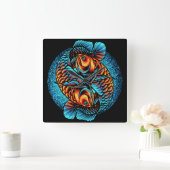 アロワナフィッシュ スクエア壁時計 (ホーム)