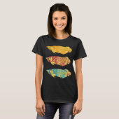 アロワナ3匹 Tシャツ (正面フル)