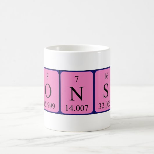 アロンソの周期表の名前のマグ コーヒーマグカップ (中央)