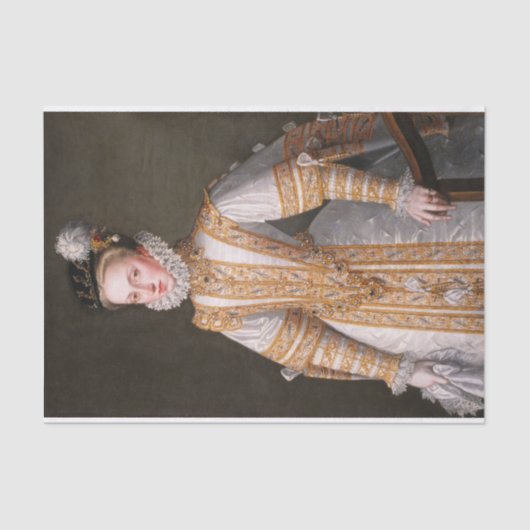 アロンソ・サンチェスによるスペイン王妃のアン 薄葉紙 (正面)