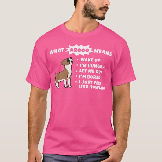 アローとはボクサー犬のこと Tシャツ (正面)