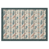 アローと羽プリントテーブルクロス – トライバルスタイル テーブルクロス (正面(横))