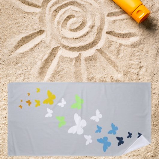 アローエースアジェンダープライドバタフライトレイル ビーチタオル