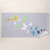 アローエースアジェンダープライドバタフライトレイル ビーチタオル (正面)