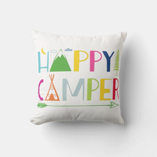 アローカンパーハッピーサマーキャンプキャンピングギフトメンウー クッション (正面)
