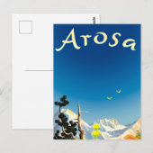 アローザの山々、夏の野原 ポストカード (正面/裏面)