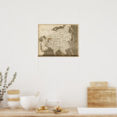 アロースミスによるアジアの地図 ポスター (キッチン)