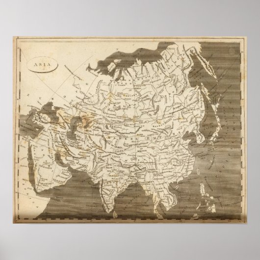 アロースミスによるアジアの地図 ポスター (正面)