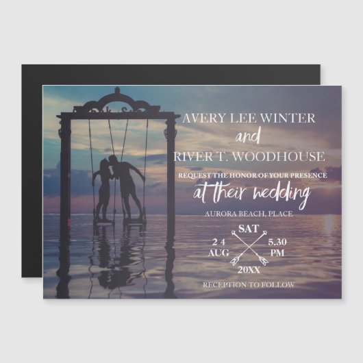 アローズフォトカードの結婚式の招待 マグネット招待状 (正面/裏面)