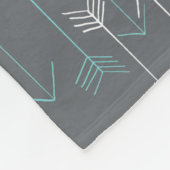 アローズ素朴グレイアクアホワイトフリースブランケット フリースブランケット (角)