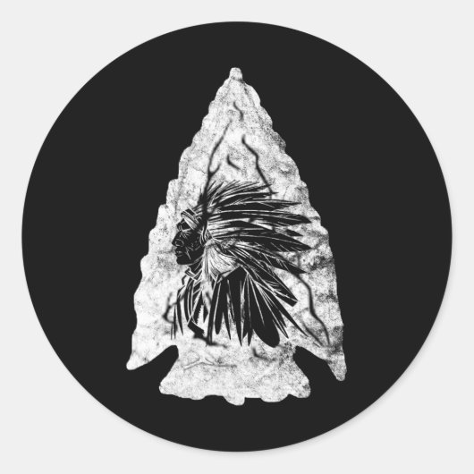 アロードハンターインディアンチーフリリック狩り先住民 ラウンドシール (正面)