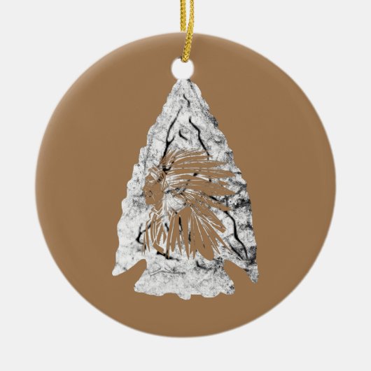 アロードハンターインディアンチーフリリック狩り セラミックオーナメント (正面)