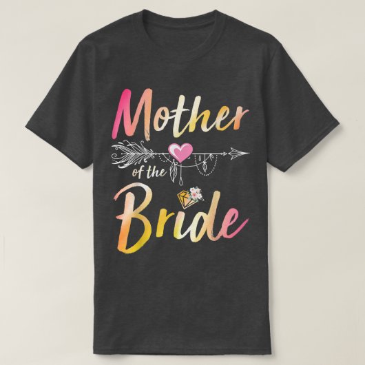 アローハート幸せなウェディング日私にあなたのお母さん Tシャツ (デザイン正面)