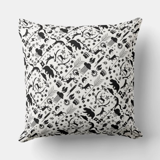 アローパターン新生児ボーイズルームイエローグレーフクロウ クッション (裏面)