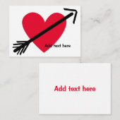 アローパーソナライズされたバレンタインデーの赤いハート ノートカード (正面/裏面)