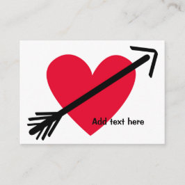 アローパーソナライズされたバレンタインデーの赤いハート ノートカード