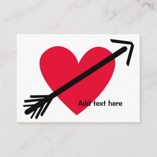 アローパーソナライズされたバレンタインデーの赤いハート ノートカード (正面)