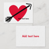 アローパーソナライズされたバレンタインデーの赤いハート ノートカード (正面/裏面)