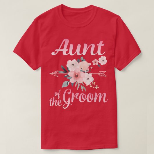 アローフラワー新郎新婦の夫の幸せな叔母 Tシャツ (デザイン正面)
