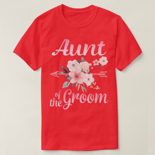 アローフラワー新郎新婦の夫の幸せな叔母 Tシャツ (デザイン正面)