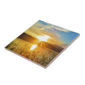 アローヘッド山湖の夕日 タイル (側面)