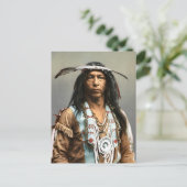 アローメーカーアンオジブワブレイブ1903ヴィンテージインディアン ポストカード (スタンド正面)