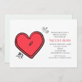 アローモダンド&ハートバレンタインパーティの招待状 招待状 (正面/裏面)