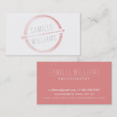 アローモダンロゴ素朴な手描き珊瑚 名刺 (正面/裏面)